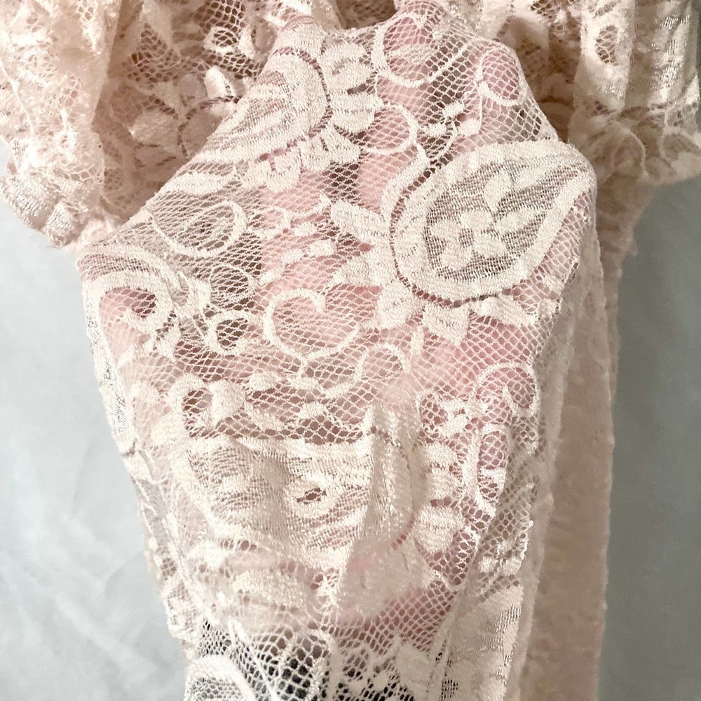 Lily Rose Women's Medium Blush Lace Fairycore Boho Hi-Low Dress - Picture 7 of 12